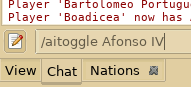 Chat tab — aitoggle command